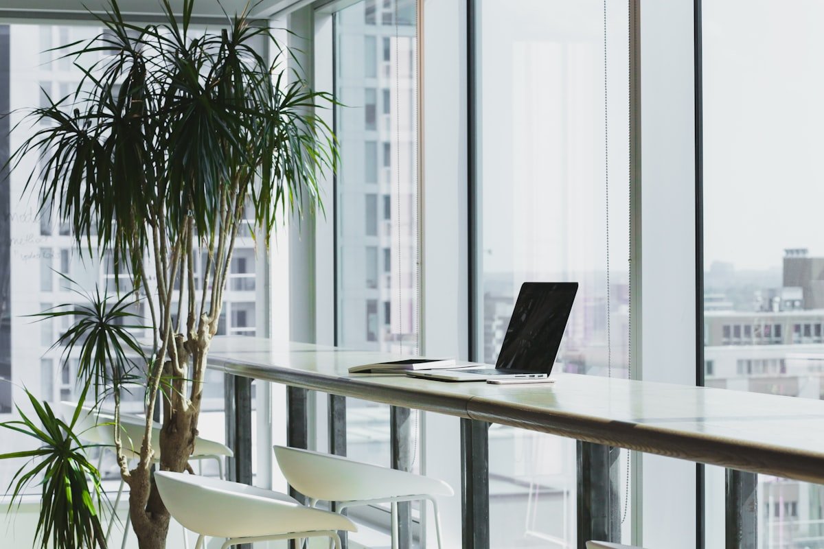 Bright modern office interior at OnePage headquarters